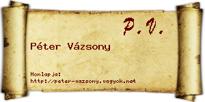 Péter Vázsony névjegykártya